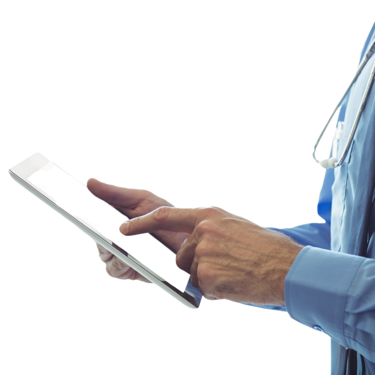 doctor reading on ipad doctor reading on ipad